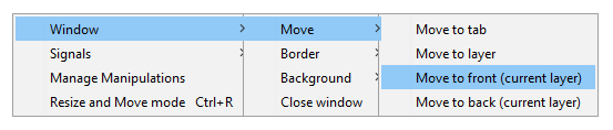 Move to front dialog option